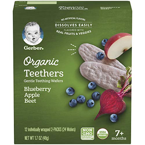 Gerber Organic Teethers Gentle Teething Wafers - Blueberry Apple