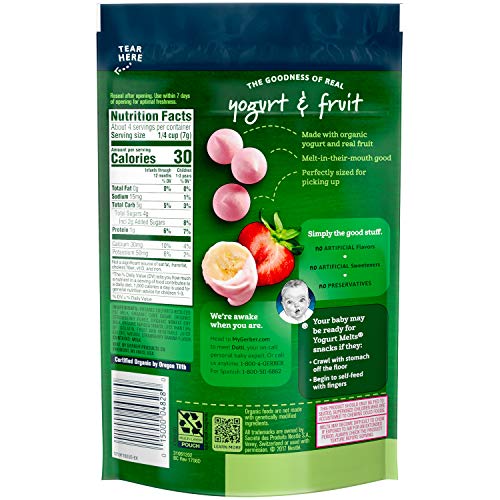 Gerber Organic Yogurt Melts Fruit Snacks,