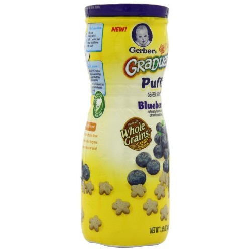 Gerber Puffs Cereal Snack, Blueberry, 6 Count