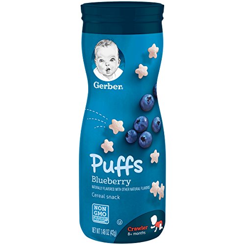 Gerber Puffs Cereal Snack, Blueberry, 6 Count