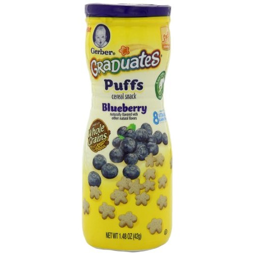 Gerber Puffs Cereal Snack, Blueberry, 6 Count