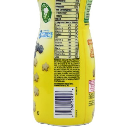 Gerber Puffs Cereal Snack, Blueberry, 6 Count