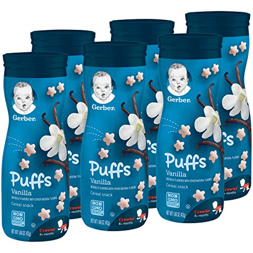 Gerber Puffs Cereal Snack, Vanilla, 1.48 Ounce Pack Of 6