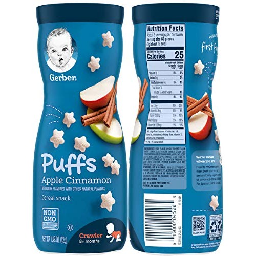 Gerber Puffs Cereal Snack Variety Pack - 1 Apple Cinnamon, 1 Blu