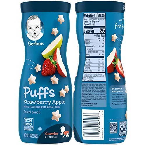Gerber Puffs Cereal Snack Variety Pack - 1 Apple Cinnamon, 1 Blu