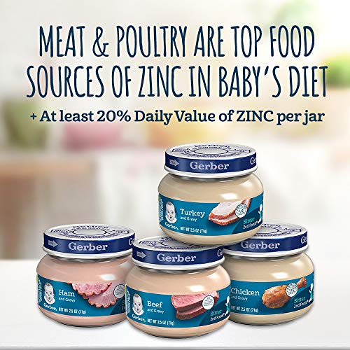 Gerber Purees 2Nd Foods Turkey &Amp; Gravy, 2.5 Ounce Jars Pack Of 10