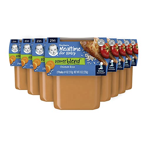 Gerber 2Nd Foods Chicken Rice, 4 Ounce Tubs, 2 Count Pack Of 8