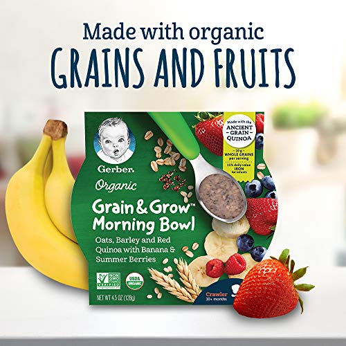 Gerber Purees Up Age Organic Grain &Amp; Grow Morning Bowl Oats Bar