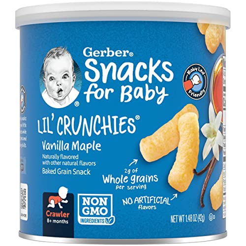 Gerber Snacks for Baby Lil’ Crunchies, Vanilla Maple, Non-GMO Ba...