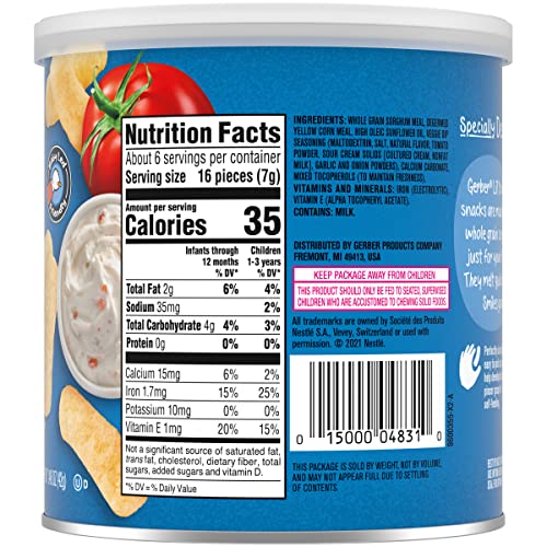 Gerber Snacks for Baby Lil’ Crunchies, Veggie Dip, Non-GMO Baked...