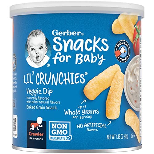 Gerber Snacks for Baby Lil’ Crunchies, Veggie Dip, Non-GMO Baked...