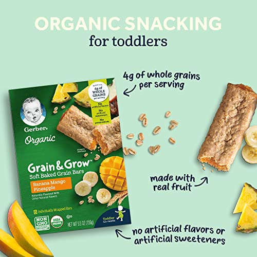 Gerber Up Age Organic Grain &Amp; Grow Soft Baked Grain Bars, 8 Coun