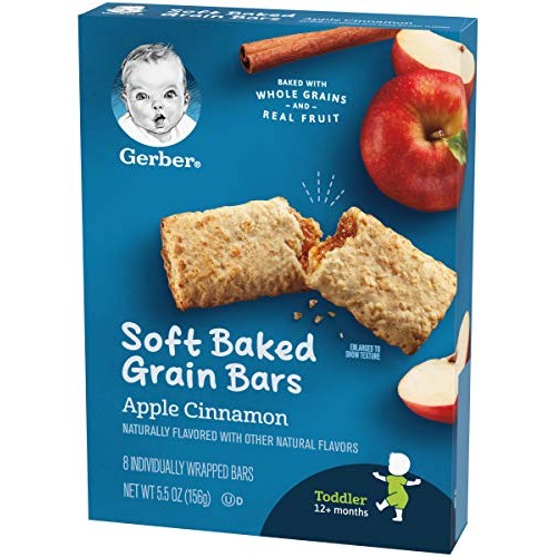 Gerber Soft Baked Grain Bars, Apple Cinnamon, 8 Individually Wra...