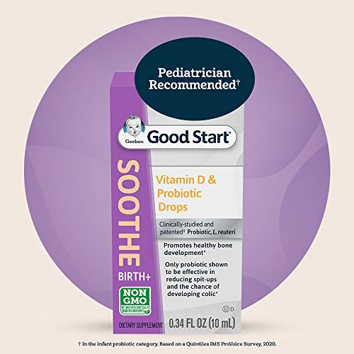 Gerber Soothe Baby Probiotic Drops With 100% Daily Vitamin D For