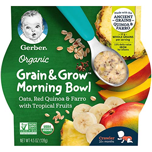 Gerber Up Age Organic Grain &Amp; Grow Morning Bowl Oats Red Quinoa