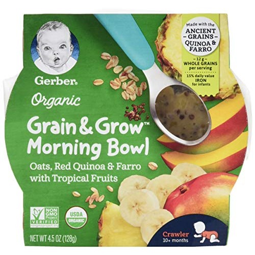 Gerber Up Age Organic Grain &Amp; Grow Morning Bowl Oats Red Quinoa