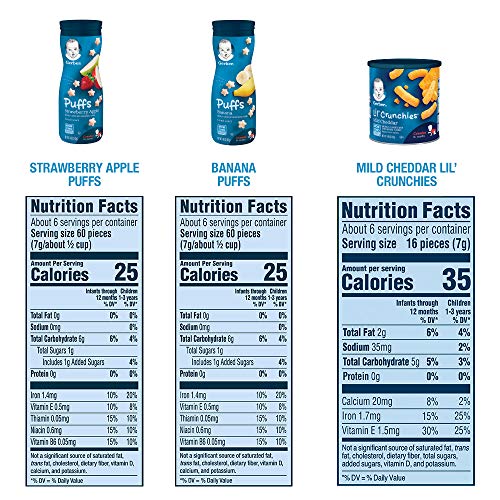 Gerber Up Age Snacks Variety Pack - Puffs, Yogurt Melts &Amp; Lil Cr