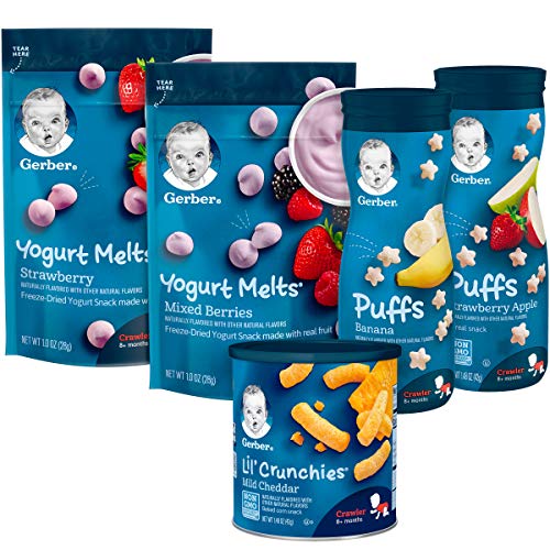 Gerber Up Age Snacks Variety Pack - Puffs, Yogurt Melts &Amp; Lil Cr