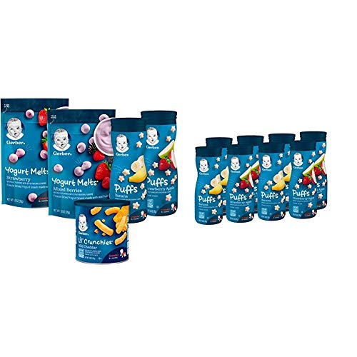 Gerber Up Age Snacks Variety Pack - Puffs, Yogurt Melts &Amp; Lil Cr