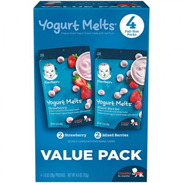 Gerber Yogurt Melts Variety Pack, 4 Oz, 4 Ct