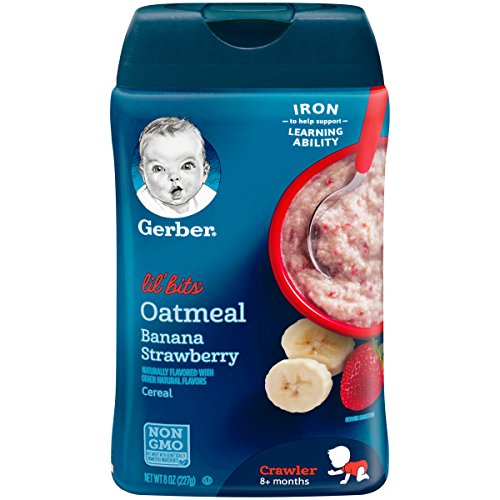 Gerber Lil Bits Baby Cereal, Oatmeal Banana Strawberry, 8 Ounce