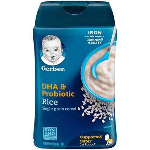 Gerber Baby Cereal Dha And Probiotic Rice, 8 Ounce