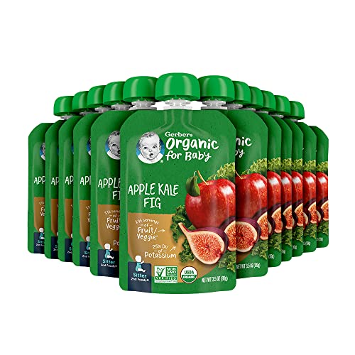 Gerber Purees Organic 2Nd Foods Apple Kale Fig Baby Food Pouch