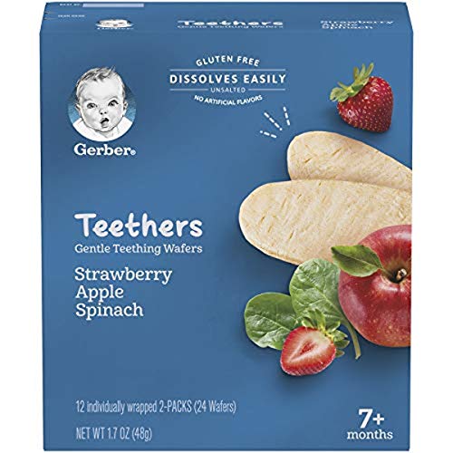 Gerber Teethers Gentle Teething Wafers - Strawberry Apple Spinac