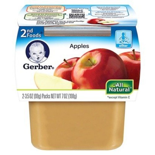 Gerber Baby Food 2Nd Foods Apples Applesauce 2 X 2.5 Oz Cups