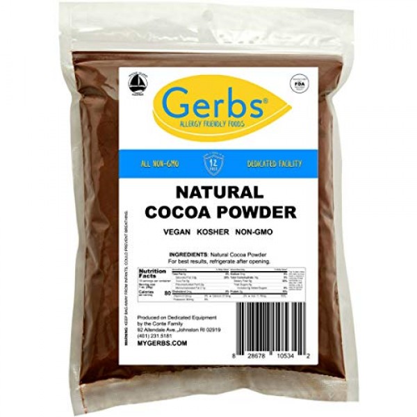 Natural Cocoa Powder, 1 Lb - Top 14 Food Allergen Free &Amp; Non Gmo