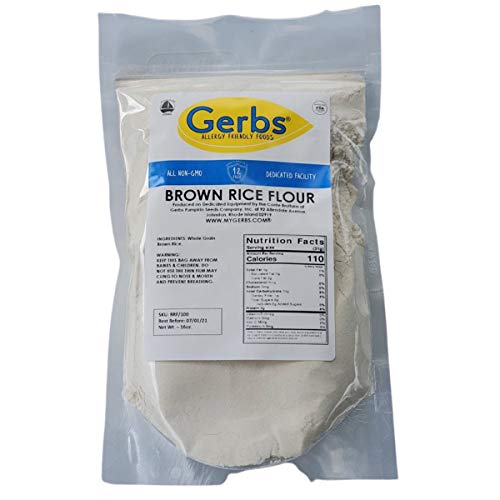 Gerbs Brown Rice Flour, 16 Ounce Bag, Top 14 Food Allergen Free,
