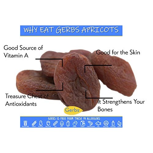 Gerbs Dried Apricots, 2 Lbs - No Sugar Added, Unsulfured &Amp; Prese