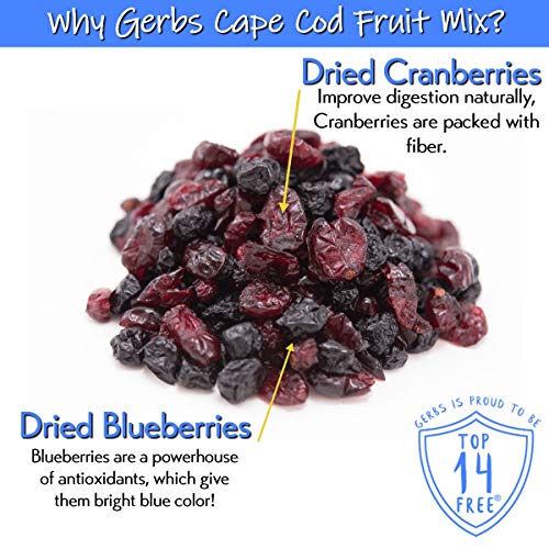 Gerbs Dried Blueberry, Cranberry Fruit Snack Mix, 32 Ounce Bag,