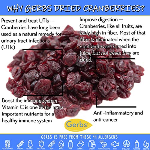 Gerbs Dried Cape Cod Cranberries, 32 Ounce Bag, Unsulfured, Pres