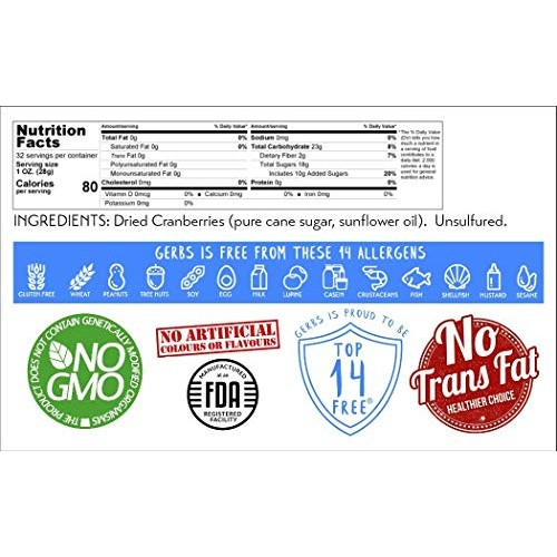 Gerbs Dried Cape Cod Cranberries, 32 Ounce Bag, Unsulfured, Pres