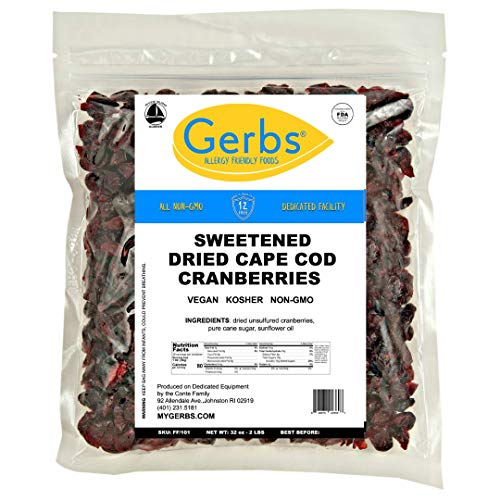 Gerbs Dried Cape Cod Cranberries, 32 Ounce Bag, Unsulfured, Pres