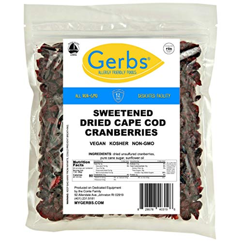 Gerbs Dried Cape Cod Cranberries, 64 Ounce Bag, Unsulfured, Pres