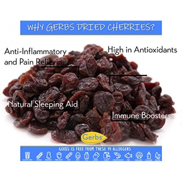 GERBS Dried Cherries, 32 ouce Bag, Unsulfured, Preservative, Top...