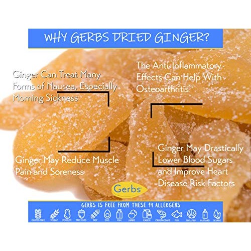 Gerbs Dried Granulated Ginger Slices, 16 Ounce Bag, Unsulfured,