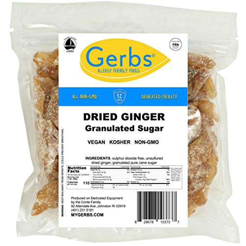 Gerbs Dried Granulated Ginger Slices, 16 Ounce Bag, Unsulfured,