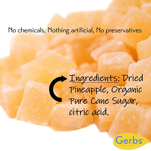Gerbs Dried Pineapple Cubes, 32 Ounce Bag, Unsulfured, Preservat