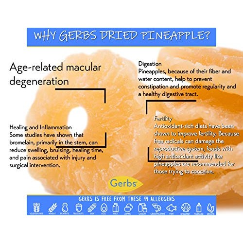 Gerbs Dried Pineapple Cubes, 32 Ounce Bag, Unsulfured, Preservat