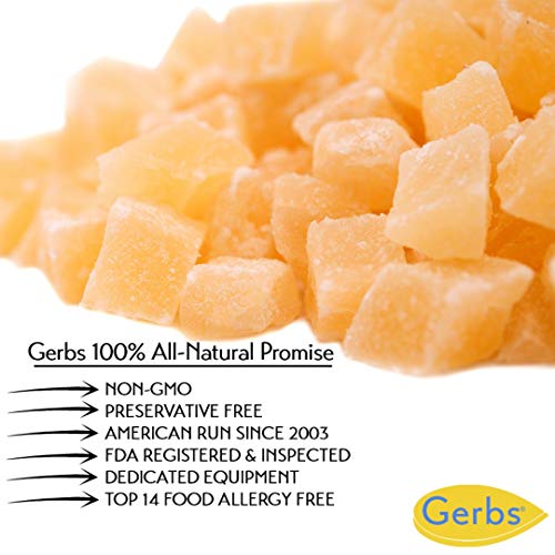 Gerbs Dried Pineapple Cubes, 32 Ounce Bag, Unsulfured, Preservat