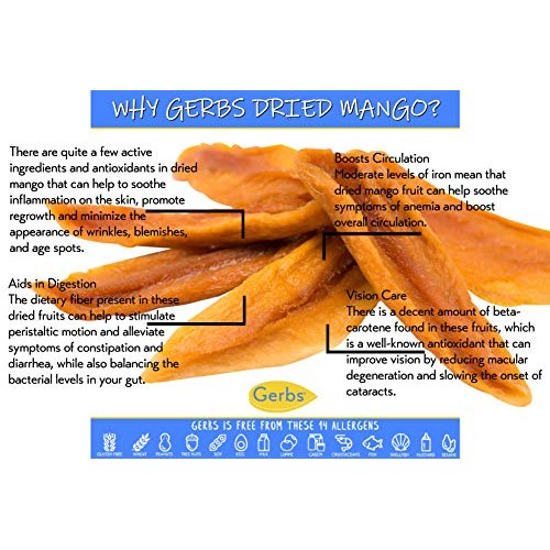 Gerbs Dried Sweetened Mango Slices, 32 Ounce Bag, Unsulfured, Pr