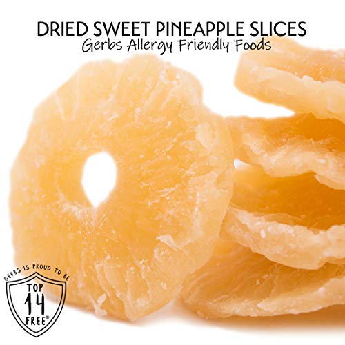 Gerbs Dried Sweetened Pineapple Rings, 32 Ounce Bag, Unsulfured,