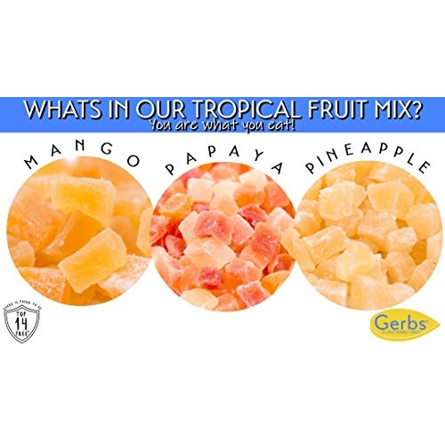 Gerbs Dried Tropical Fruit Snack Mix, 64 Ounce Bag, Unsulfured,