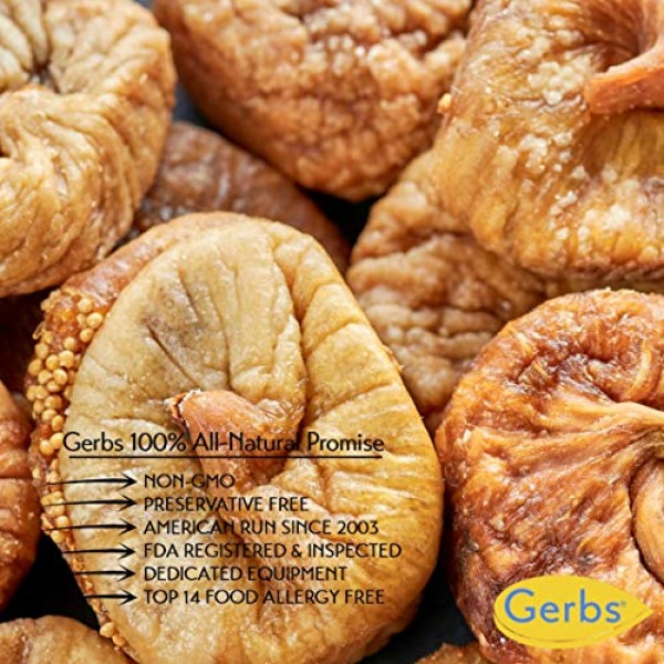 Gerbs Dried Whole Figs, 32 Ounce Bag, Unsulfured, Preservative,