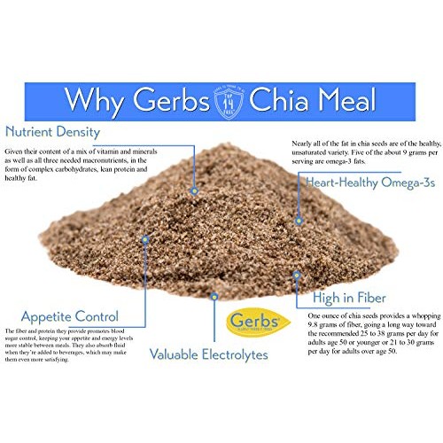 Gerbs Ground Chia Seed Meal, 32 Ounce Bag, Top 14 Food Allergy F