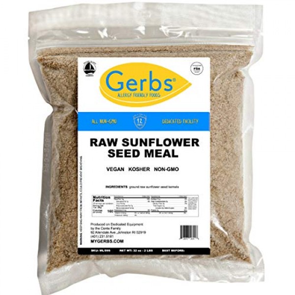 GERBS Ground Sunflower Seed Meal, 32 ounce Bag, Top 14 Food Alle...