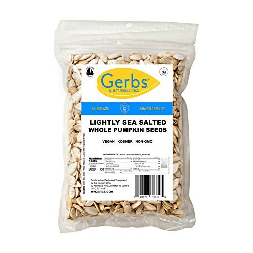 GERBS Lightly Sea Salted Roasted Whole Pumpkin Seed Pepitas In...